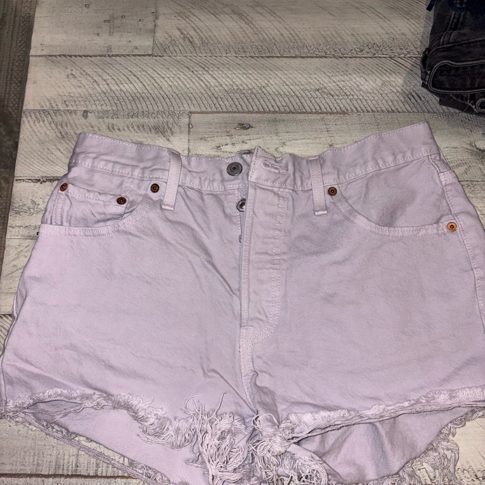 Women's Lavender Denim Shorts